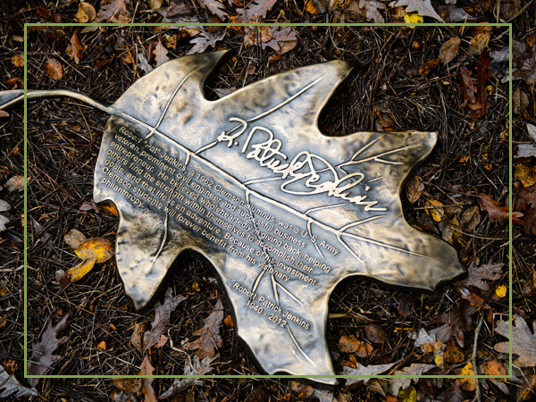 Bronze oak leaf in honor of Robert P. 'Pat' Jenkins